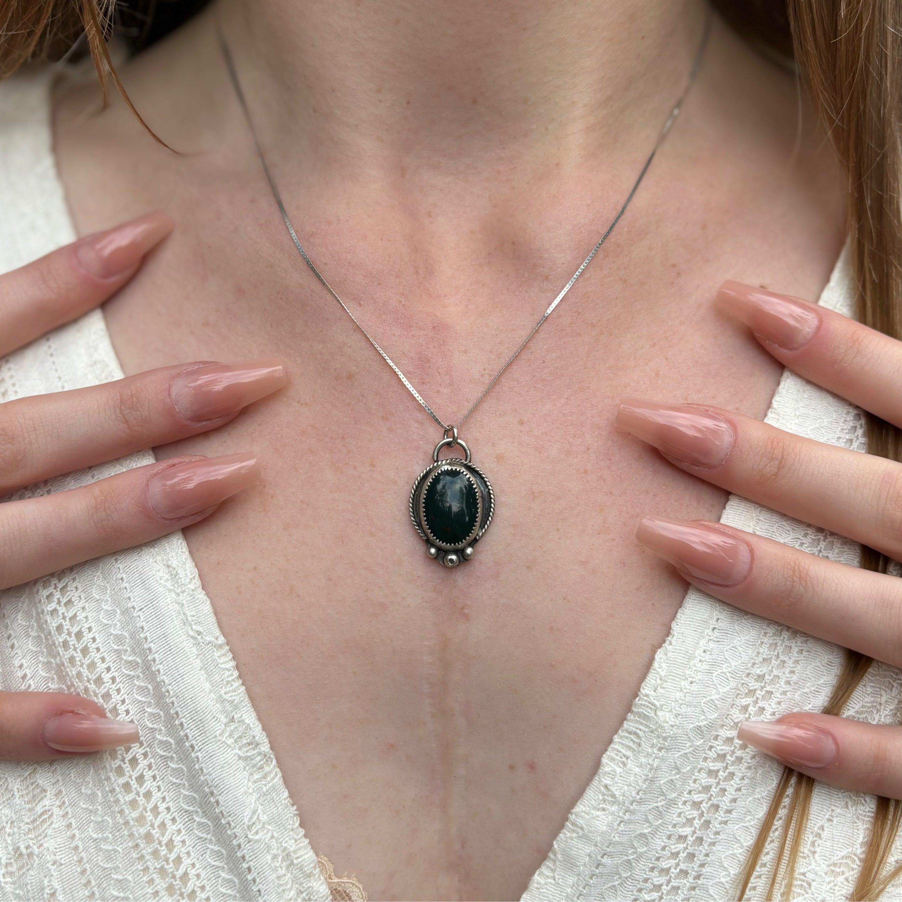 Bloodstone Custom Gemstone Pendants Raw Bloodstone Necklace March